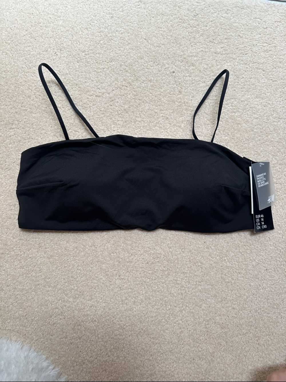 H&M Black Strap Bandeau Bikini Top